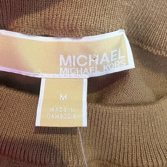 MICHAEL Michael Kors Womens Brown Embellished Logo Crewneck Sweater M NWT - Picture 3 of 4